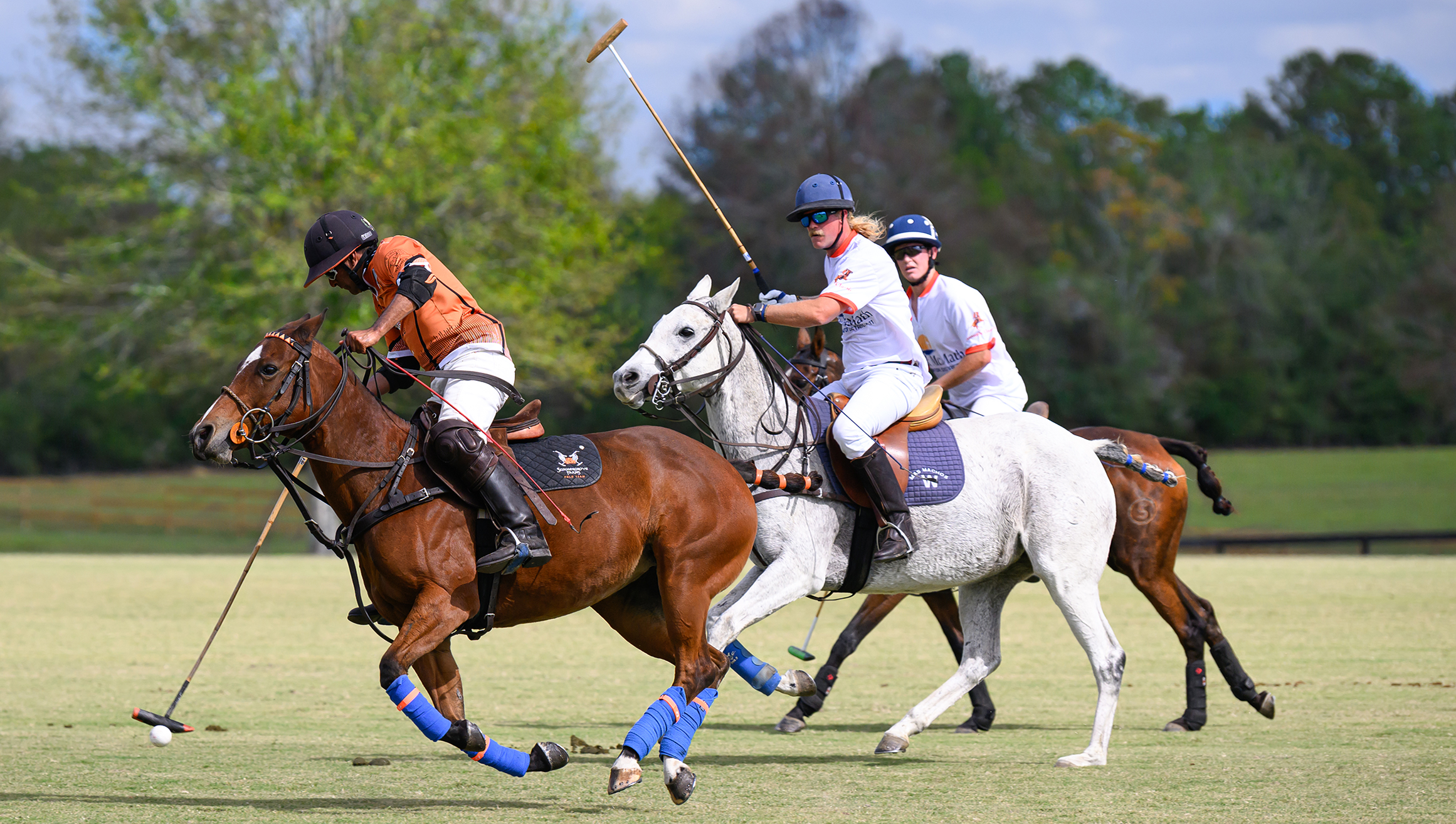 Teams in action on the polo field.